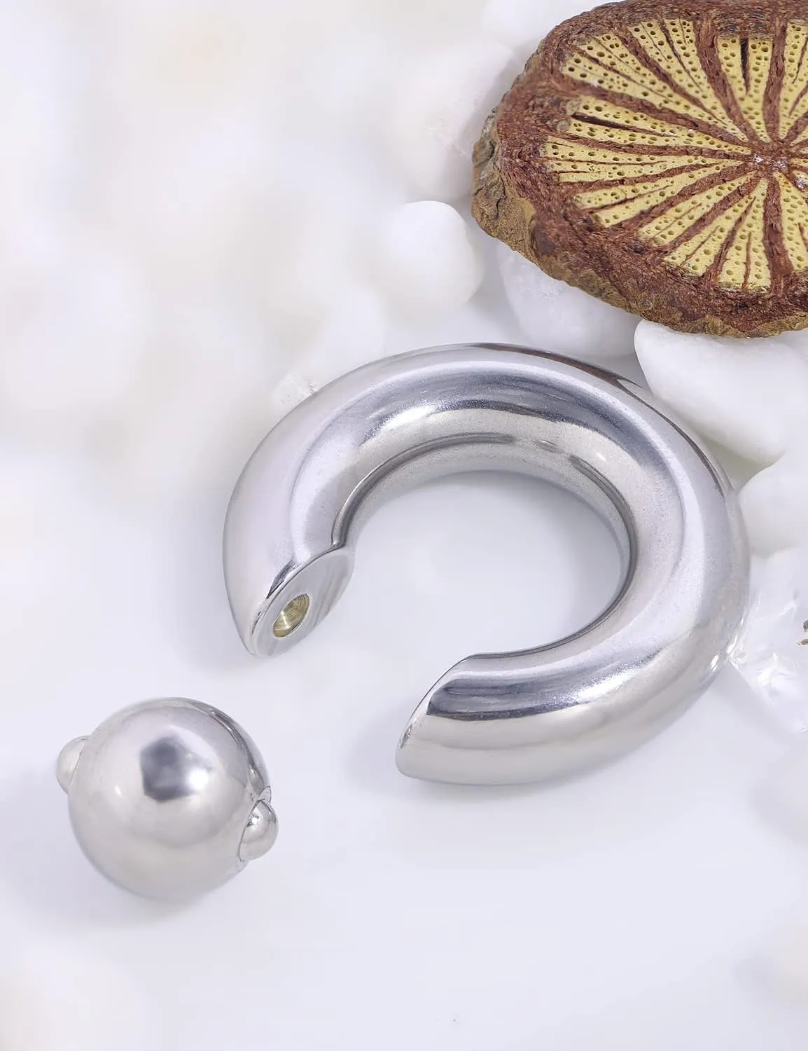 Yaalozei 12G 10G 8G 6G 4G 2G 0G 00G Large Septum Rings Gauges Earrings Hoops 316L Surgical Steel Spring Action Captive Bead PA Ring CBR Septum Nose Rings Piercing Jewelry for Women Men