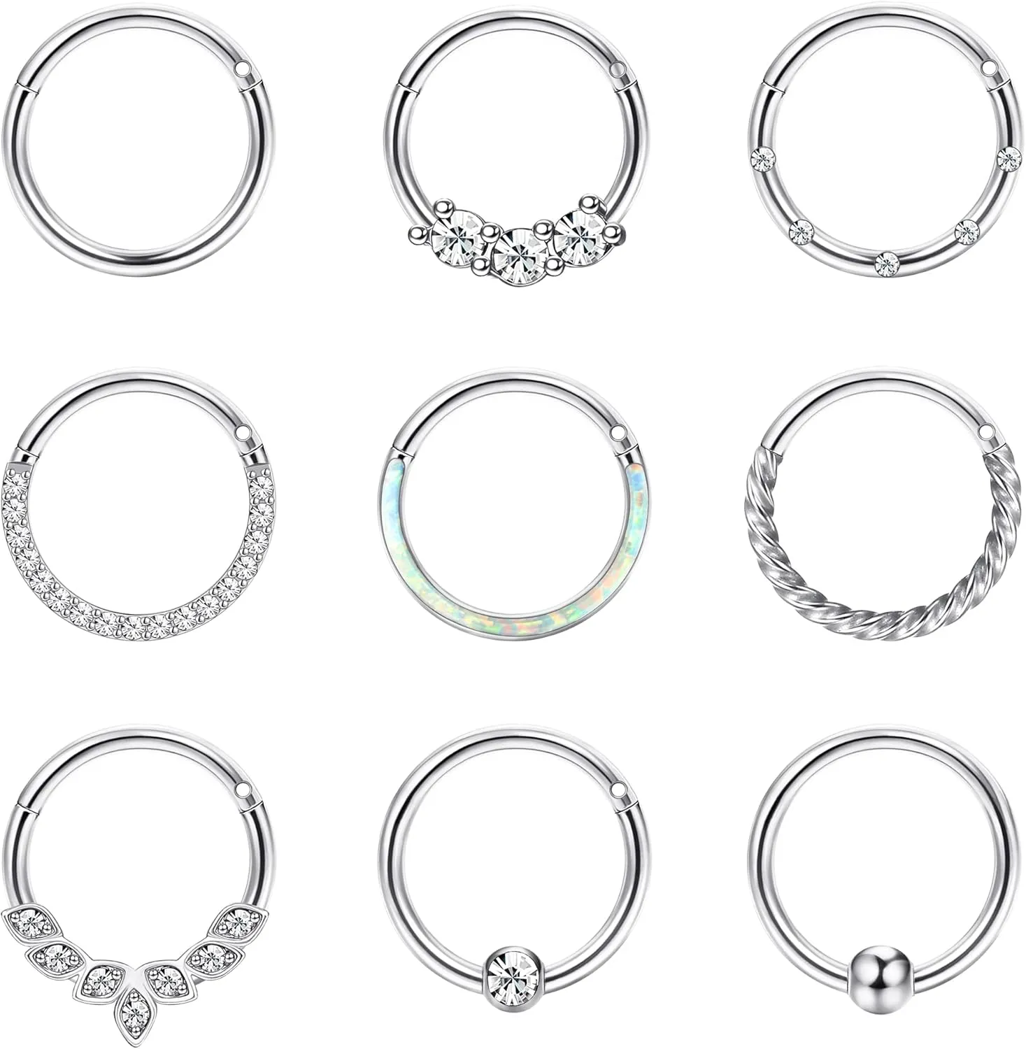 YADOCA Septum Nose Rings for Women Men - Gold Septum Rings 16G 18G Nose Ring Hoops Hypoallergic Surgical Steel Cartilage Earrings Helix Lip Conch Tragus Daith Piercing Jewelry Tone 8mm 10mm