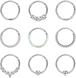 YADOCA Septum Nose Rings for Women Men - Gold Septum Rings 16G 18G Nose Ring Hoops Hypoallergic Surgical Steel Cartilage Earrings Helix Lip Conch Tragus Daith Piercing Jewelry Tone 8mm 10mm
