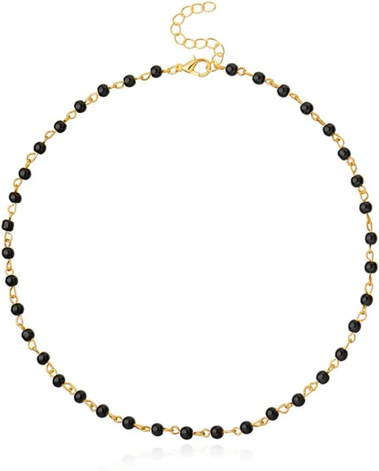 Yalice Beaded Choker Necklace Dainty Opal Birthstone Chokers Necklaces Jewelry for Women