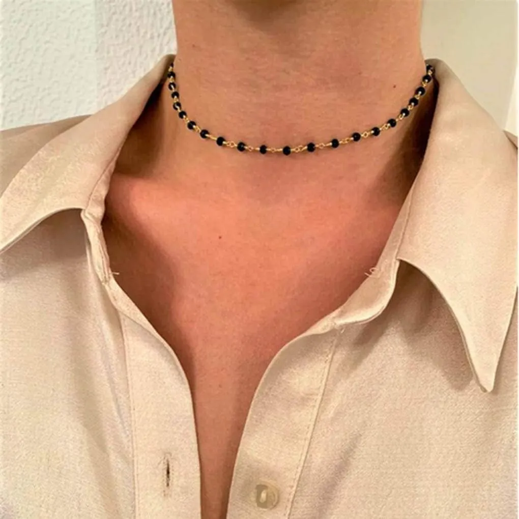 Yalice Beaded Choker Necklace Dainty Opal Birthstone Chokers Necklaces Jewelry for Women