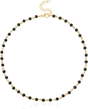 Yalice Beaded Choker Necklace Dainty Opal Birthstone Chokers Necklaces Jewelry for Women
