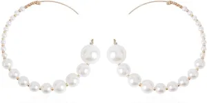 YAZILIND Simple Alloy Earrings Hoop Earrings Imitation Pearl Earrings Jewelry for Women