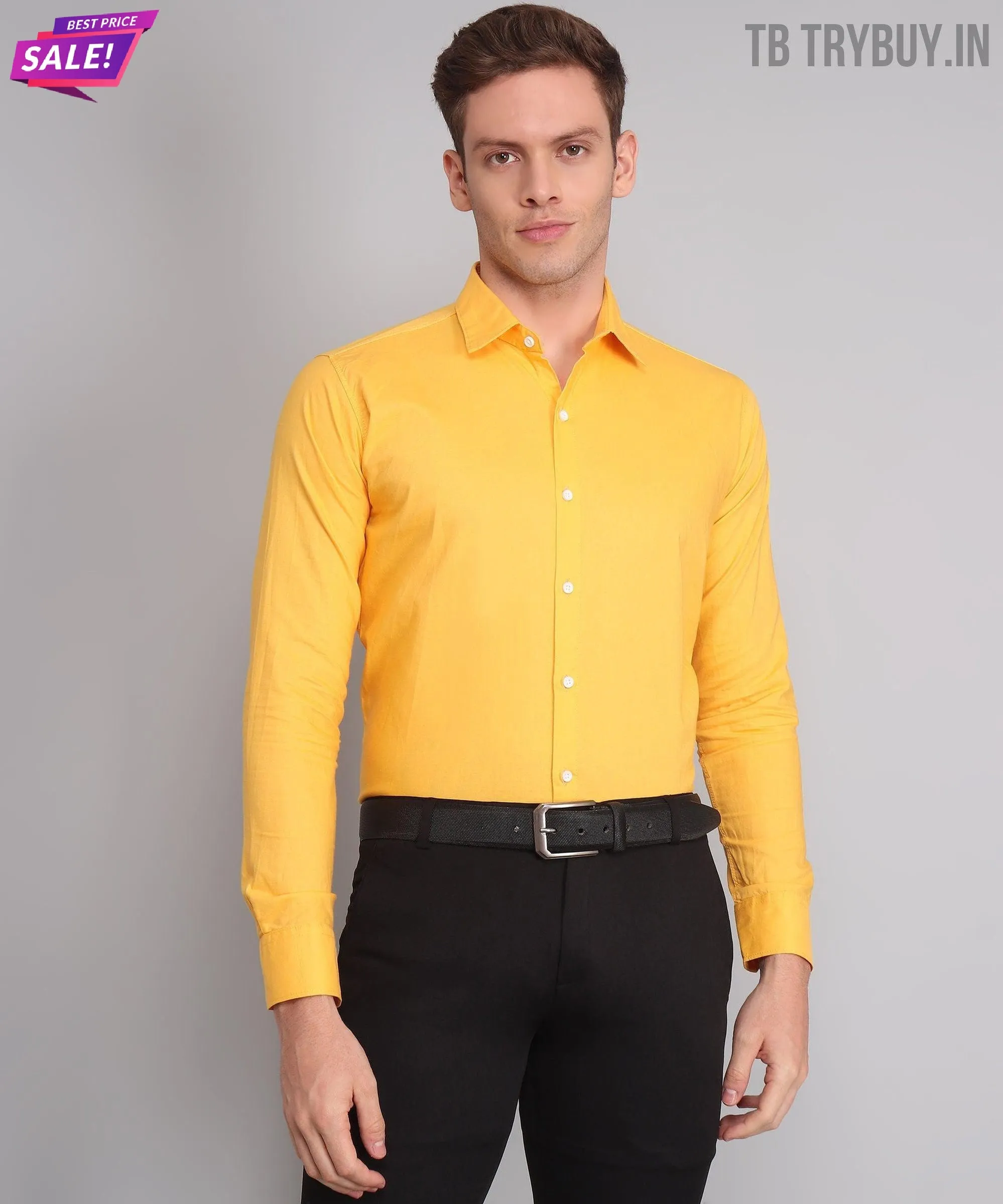 Yellow Men's Business Shirt