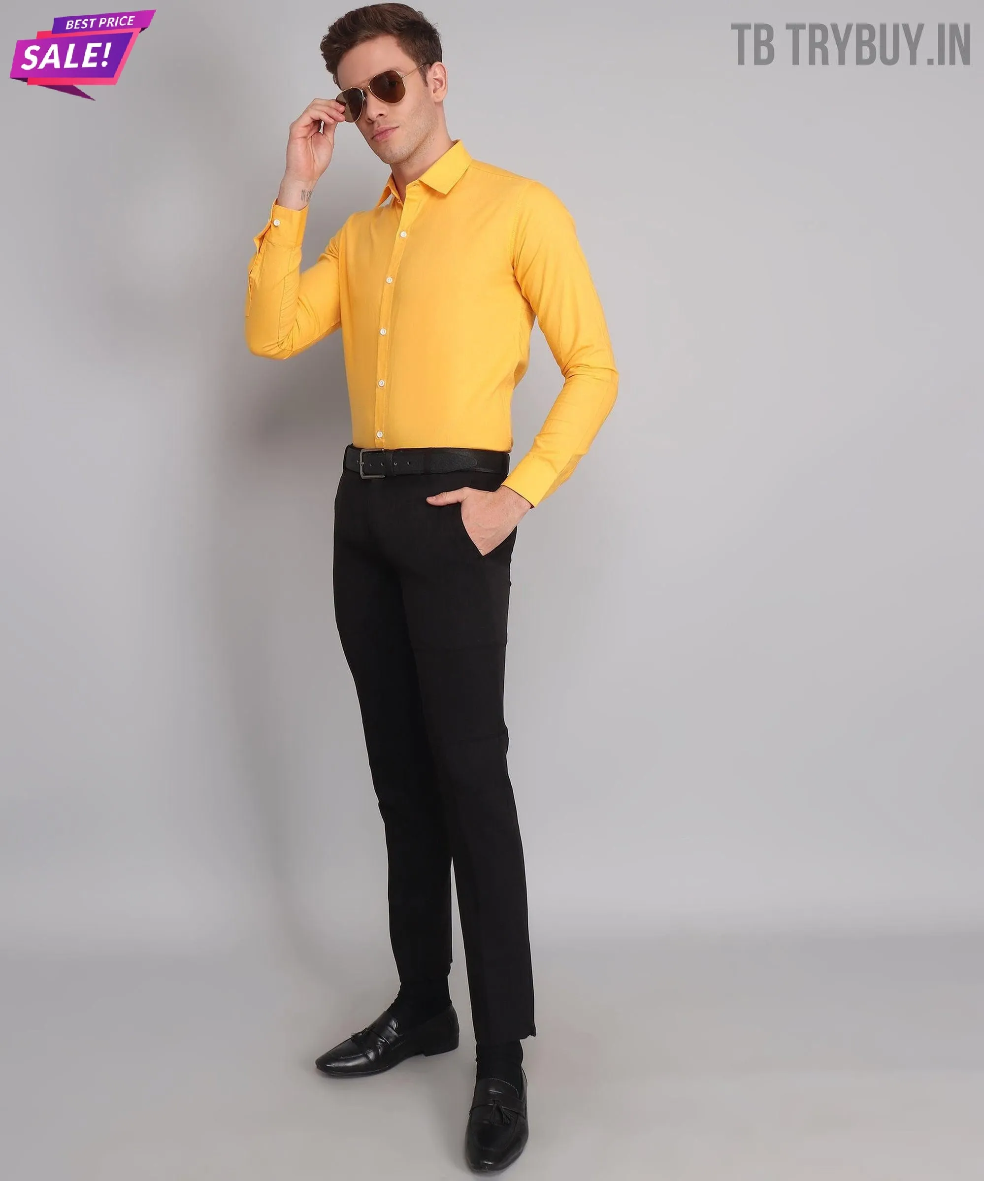 Yellow Men's Business Shirt