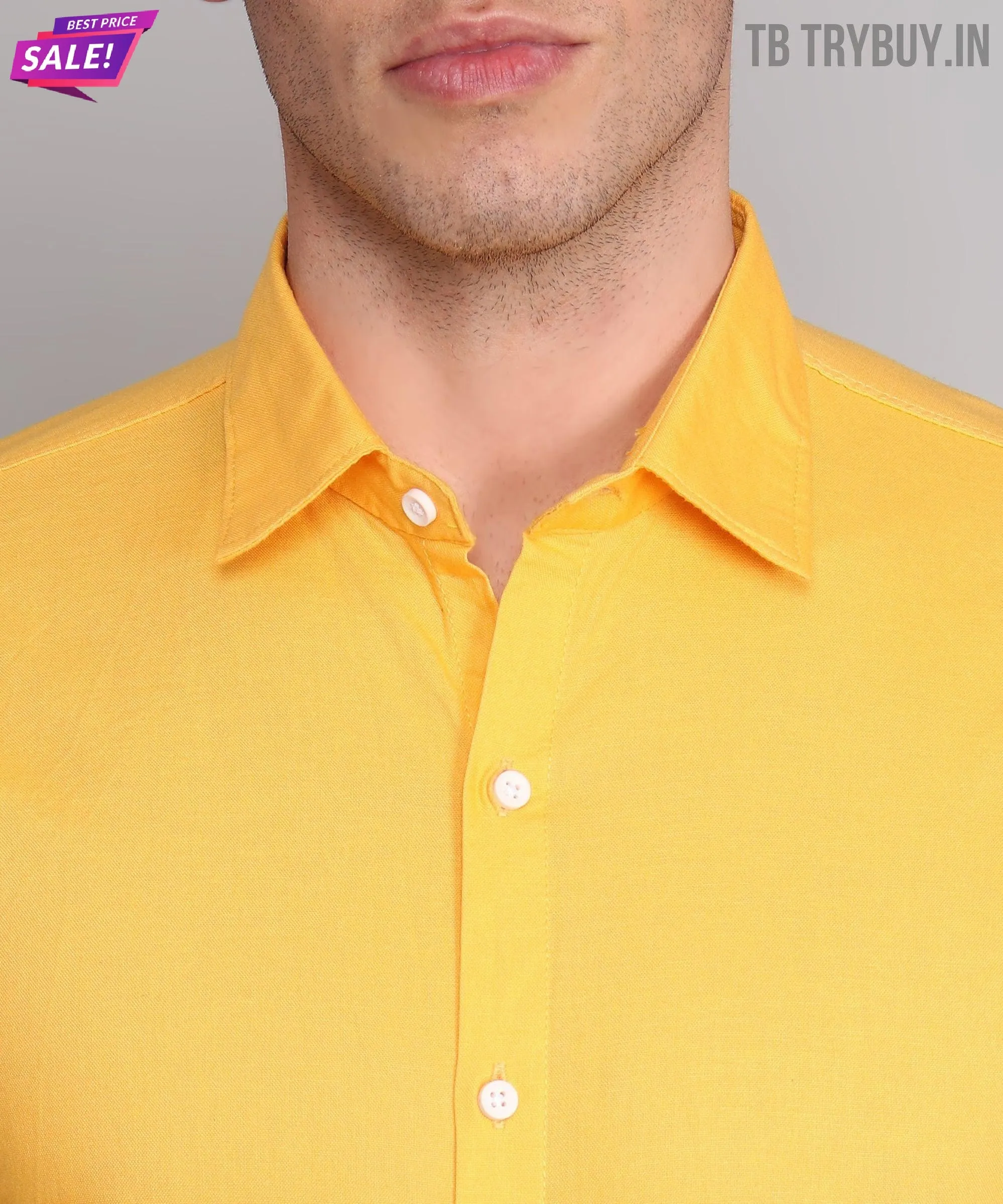 Yellow Men's Business Shirt