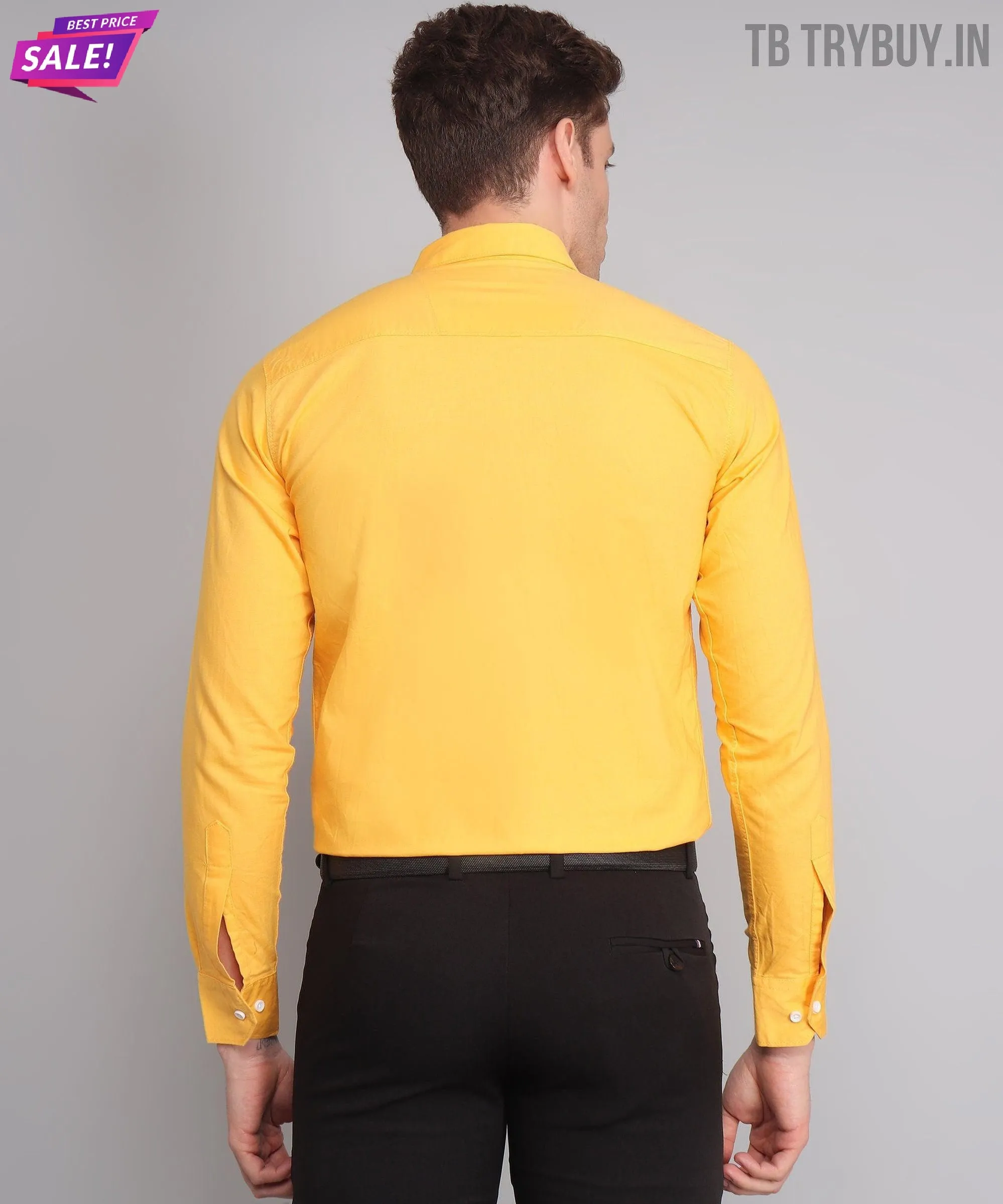 Yellow Men's Business Shirt