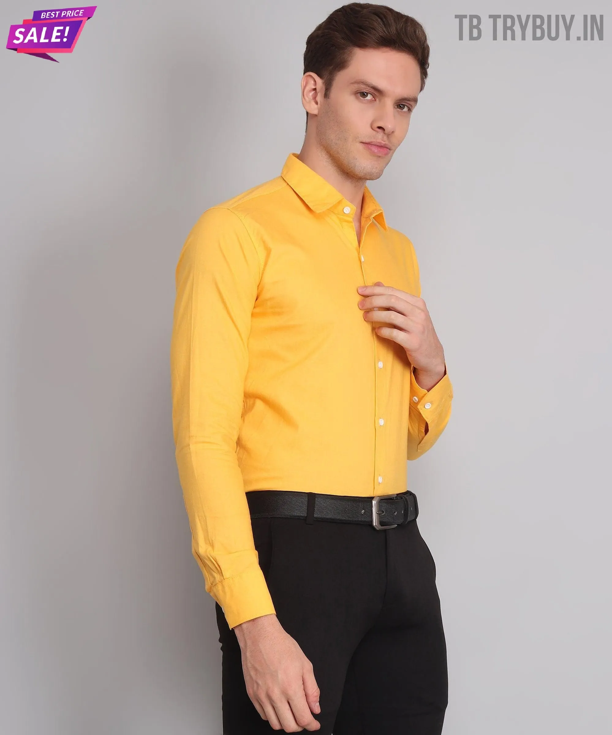 Yellow Men's Business Shirt