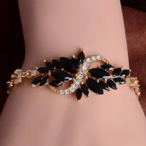YERTTER Retro Female Jewelry Bangle Adjustable Fashion Style Rhinestones Charming Bracelet for Women Men Party Prom Vacation