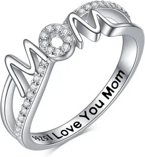 YFN Mom Mother Rings for Women Sterling Silver Women Rings