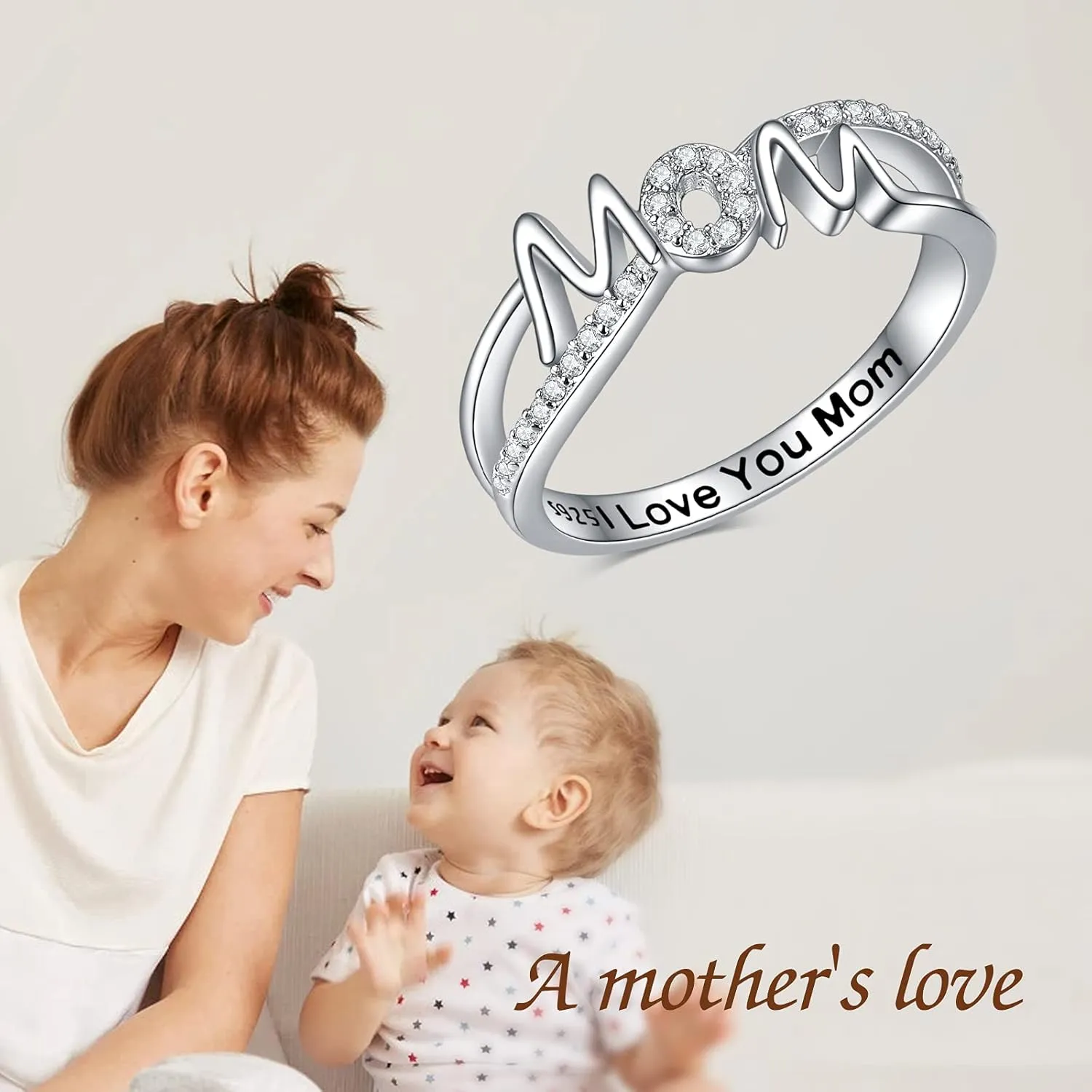 YFN Mom Mother Rings for Women Sterling Silver Women Rings