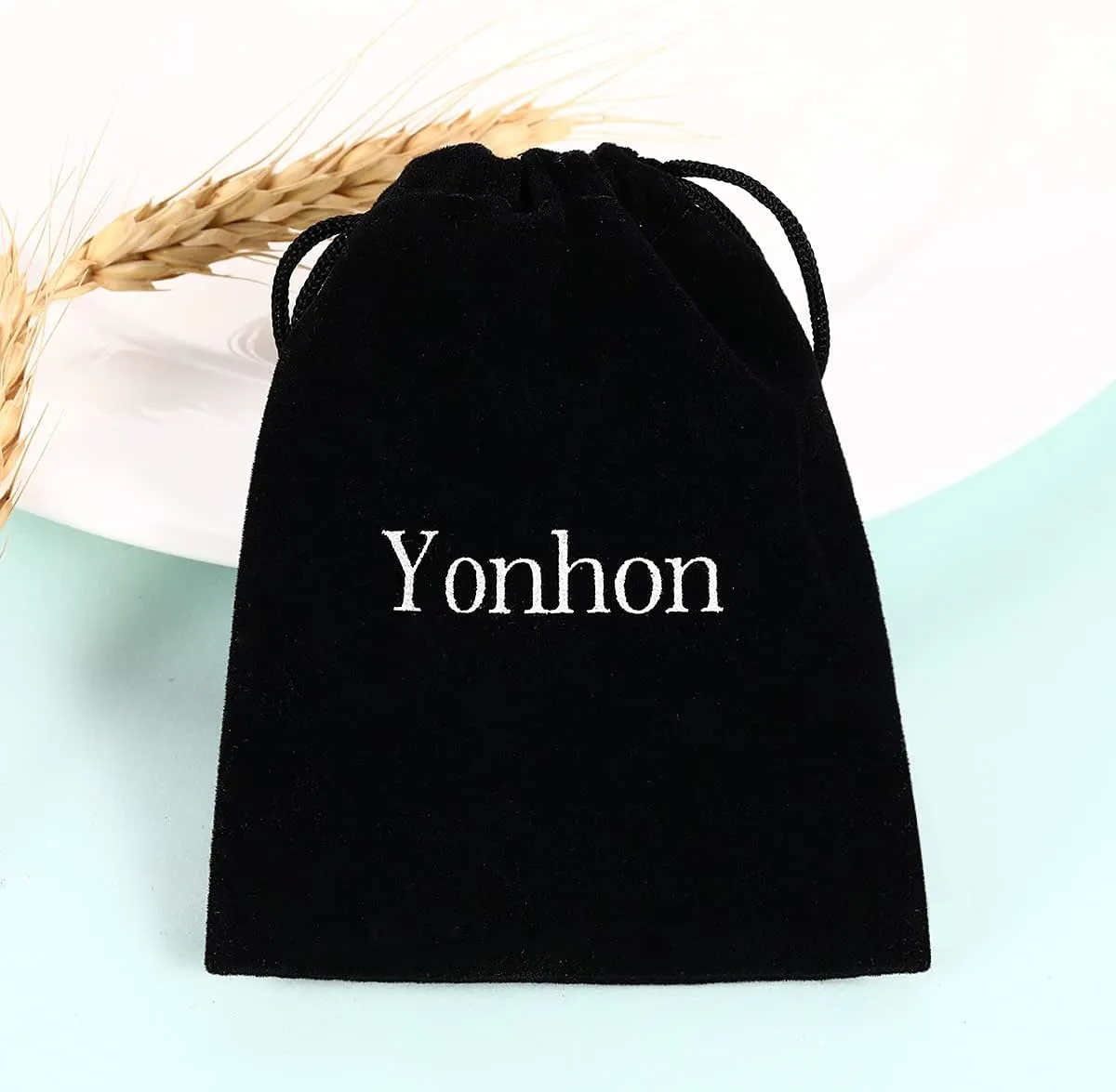 Yonhon Black Choker Necklace for Women,Gold/Siver Tone Choker Necklace with Elegant Pendant
