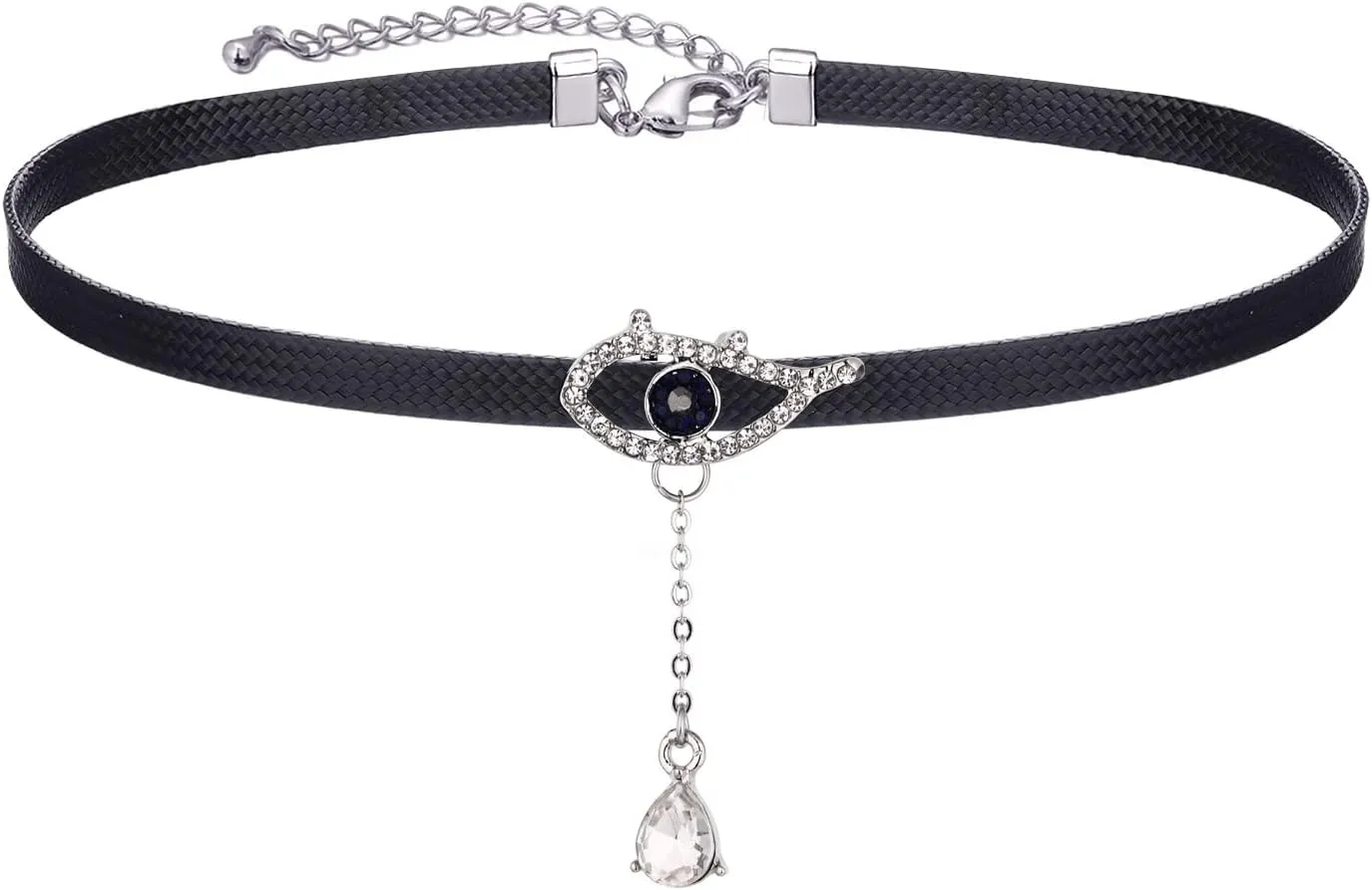 Yonhon Black Choker Necklace for Women,Gold/Siver Tone Choker Necklace with Elegant Pendant