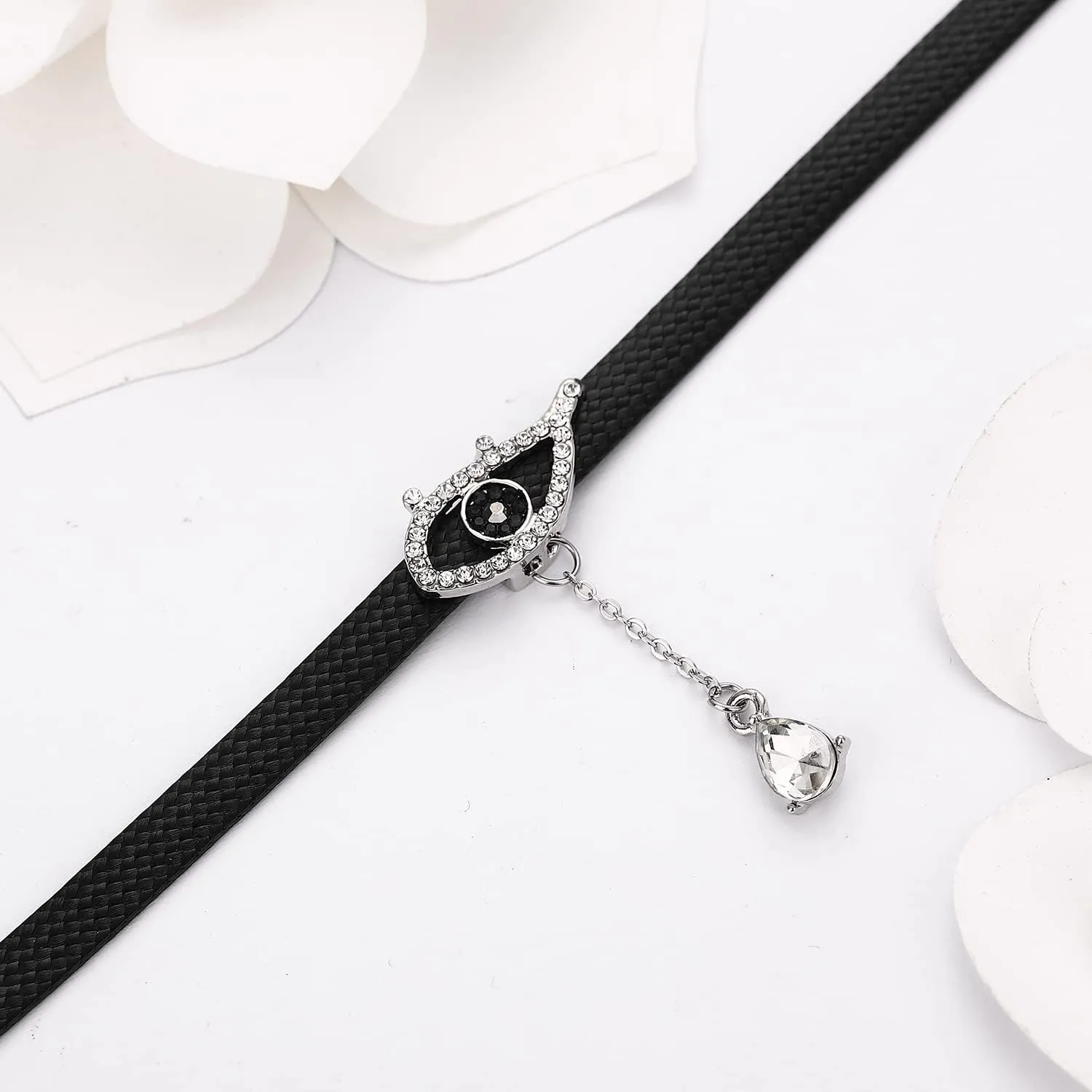 Yonhon Black Choker Necklace for Women,Gold/Siver Tone Choker Necklace with Elegant Pendant