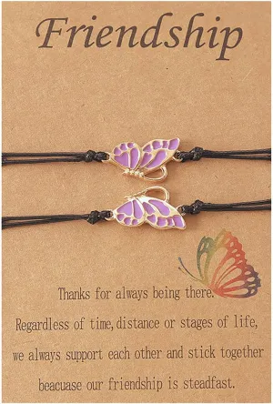 ZMANYIJEW Friendship Bracelets BFF Long Distance Matching Butterfly Bracelets Friendship Gifts for Best Friends for Teen Girls