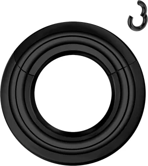 ZS Hinged Segment Clicker PA Ring Spring Action BCR Rings, 2G 4G 6G 8G 10G 12G Black Septum Nose Rings, Surgical Steel Pierced Body Jewelry for Men Women